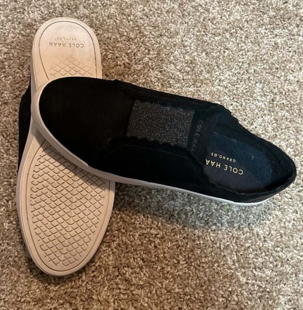 Cole Haan Grand Crosscourt Scalloped Slip-On Sneakers Black Size 8B - Picture 8 of 10
